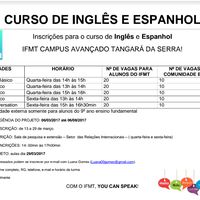 Curso de Inglês e Espanhol