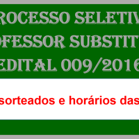 Processo Seletivo Edital nº 006/2016